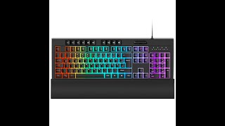 WK014 Wired semimechanical keyboard RGB programming software membrane keyboard with wrist rest [upl. by Eeimaj]