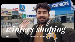 Winters Shopping in Vilnius Lithuania  OZAS Mall  Humana  Decathlon Mall  prices information [upl. by Anaihs]