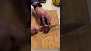 Slicing a perfect ribeye steak grill cookingchannel cookingathome cooking cookingvideo steak [upl. by Eceinehs68]