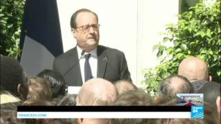 Former French President François Hollande quotI leave France in a better shape than I found itquot [upl. by Araed589]