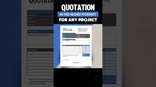 Professional Project Quotation Template in MS Word  quotation estimate [upl. by Tnert]