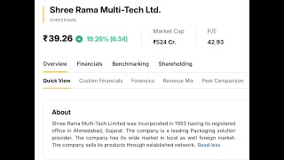 Shree Rama Multi Tech Ltd Stock Analysis Share Price News amp Future Potential Multibagger Insights [upl. by Keenan]