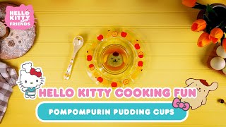 Pompompurin Mochi Pudding Cups  Hello Kitty Cooking [upl. by Madora]