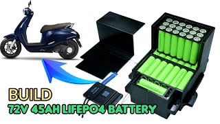 72v 45Ah Lifepo4 battery build for Ebike  66 Cell 32140 Battery JK BMS 100A [upl. by Aniraz]