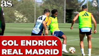 El primer gol de ENDRICK como jugador del REAL MADRID antes de la gira por EE UU del Madrid [upl. by Anirtak]