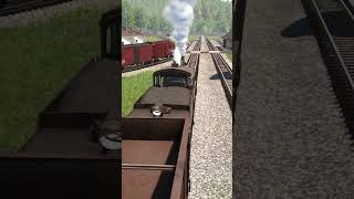 steamtrain pulling freighttrain americansteam trainsimulation shorts trains railroad train [upl. by Assenab]