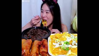 Eating Filipino Turon Palabok amp Dinuguan mukbang asmr crispy filipinofood pinoyfood [upl. by Nevets175]