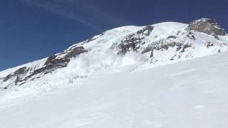 Large Avalanche from Nisqually Icefall Mount Rainier WA  11Mar2014 [upl. by Lamberto]