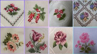 Floral cross stitch Hand embroidery thick cotton  Beautifull Hand cross stitch [upl. by Adnawot522]