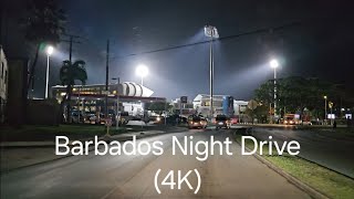 Driving in Barbados  Bridgetown to Christ Church ABC Highway at Night 1AM 4K [upl. by Nerhe264]