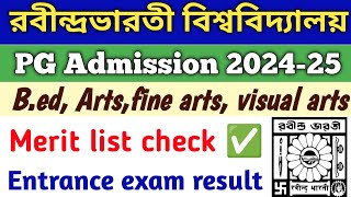 Rabindra Bharati University pg addmission 2425how to check final merit list RBUEntrance exam [upl. by Anilad279]