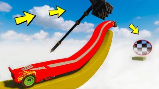 Long Car Jumps Over Ramp to Reach the Finish Line in Teardown [upl. by Ardnnaed]