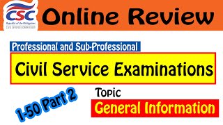 Civil Service Exam Reviewer 2024 Part 2  CSC Reviewer General Information Part 2 [upl. by Claudetta]