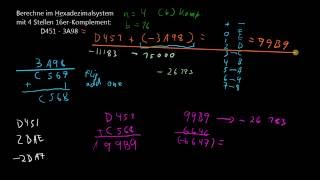 Grundlagen Informatik  11 bKomplement Subtraktion im Hexadezimalsystem [upl. by Jerrilyn9]