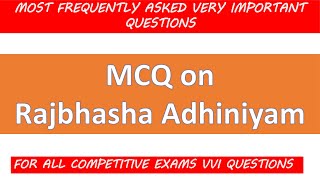 MCQ on Rajbhasha Adhiniyam I Rajbhasha Adhiniyam related MCQ I [upl. by Asennav]