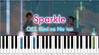 RADWIMPS  Sparkle  Ost Kimi no Na wa Your Name  EASY Piano Tutorial [upl. by Ainehta]