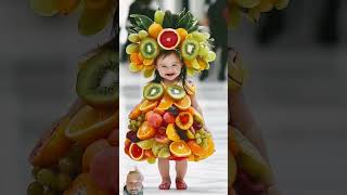 Baby Food Fashion show baby aifashionshow cutebaby funny fruit [upl. by Attenaj]