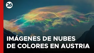 AUSTRIA  Increibles imágenes de nubes de colores sobre un lago [upl. by Hubsher68]