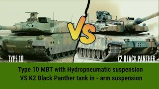 Type 10 MBT with hydropneumatic suspension VS K2 Black Panther tank inarm suspension [upl. by Arrik]