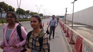 Walking to Delhi Aerocity Metro subway station from Pullman Hotel  India February 19 2020 [upl. by Banyaz]