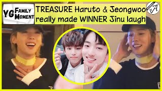 🆈🅶🅵🅼 WINNER got surprised how HARUTO amp JEONGWOO made JINU react that way 🤣  TREASURE YG Fam Moment [upl. by Torrie585]