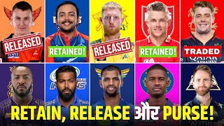 IPL 2024  ALL 10 Teams Final Retention Released Players List and Purse  ANALYSIS [upl. by Ihpen]