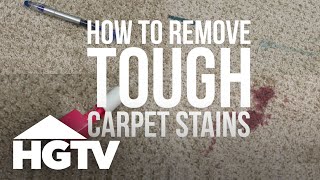 How to Remove Tough Carpet Stains  HGTV [upl. by Nillek534]