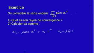 Rayon de Convergence et somme dune série entière Exercice 2 httpwwwmathsprofessorcom [upl. by Nuawtna23]