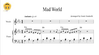 Mad World by Gary Jules PianoVocalChordsSheets [upl. by Prima]