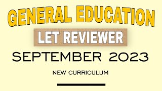 Gen Ed  SEPTEMBER 2023 LET Drills  New Curriculum [upl. by Aneerahs]