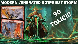 DONT YOU KNOW THAT YOURE TOXIC Modern Gruul Venerated Rotpriest Toxic Storm Breach Combo MTG [upl. by Ainimreh]