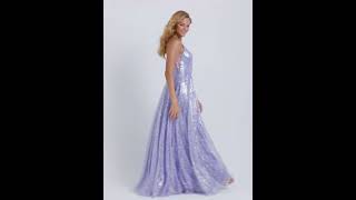 ALine Long Sequin Prom Dress Faviana 11203 [upl. by Lexi344]