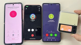 Incoming Call iPhone 11pro vs Samsung Z Flip TamTam Motorola Poco X6 Timer WhatsApp [upl. by Nnalatsyrc191]