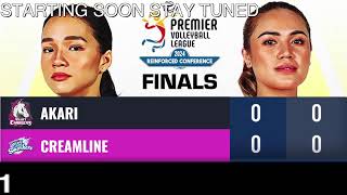 Creamline vs Akari  GAME 1 PVL FINALS LIVE 🔴 Reinforced Conference [upl. by Wolbrom200]