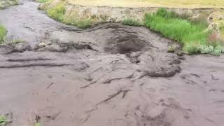 Drone captures INSANE DEBRIS FLOW off Pine Gulch Fire burn scar Colorado [upl. by Anoek775]