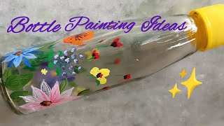 Diy Bottle Art  Bottle Painting Ideas  Easy Bottle Painting  Simple Glass Painting [upl. by Jovita854]