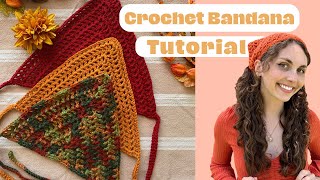 EASY Crochet Bandana Tutorial Beginner Friendly [upl. by Higgins]