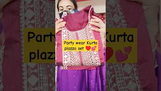 Party wear Kurta plazo set ♥️💕 fashion shorts [upl. by Osugi]