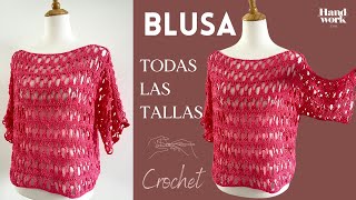 Cómo tejer BLUSAS a crochet para mujer en TODAS LAS TALLAS [upl. by Atinel]