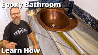 FIVE Bathroom Countertops in a Weekend  Stone Coat Epoxy [upl. by Atsirhc]