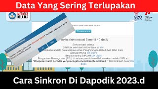 Cara Sinkron Di Dapodik 2023d [upl. by Wolliw875]