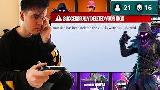 1 KILL  DELETE 1 SKIN 😭Deleting Skins For Every Kill In Fortnite Battle Royale  David Vlas [upl. by Ahsirtal311]