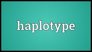 Haplotype Meaning [upl. by Eleni217]