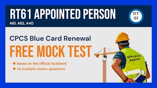 RT61 Appointed Person  CPCS Blue Card Renewal Mock Test 15 Free Practice Questions amp Answers [upl. by Auqinahs]