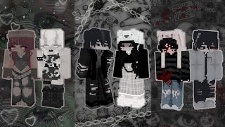 emo  edgy  goth  grunge  aesthetic minecraft skins ☾ ﾟ｡ [upl. by Oicneserc]