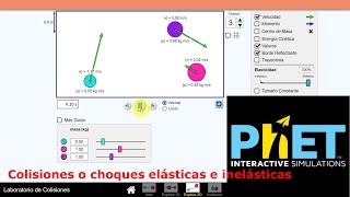 Laboratorio de colisiones  Simulador PhET [upl. by Blatt8]