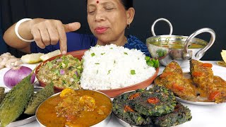 FOOD EATING SHOW DELICIOUS INDIAN FISH WITH RICE THALI MUKBANG [upl. by Napoleon673]