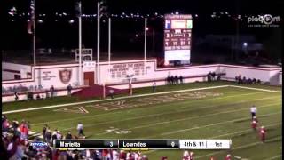 Lowndes High 84 Gustavo Gonzales kicks 38 yard field goal [upl. by Nerad]