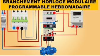 BRANCHEMENT HORLOGE DIGITALE MODULAIRE PROGRAMMABLE HEPDOMADAIRE [upl. by Arahsak113]