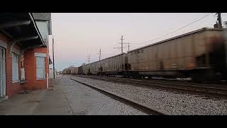 NS empty coal hopper train heads west crossing liberty street [upl. by Noiram]